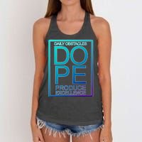 Daily Obstacles Produce Excellence DOPE Women's Knotted Racerback Tank