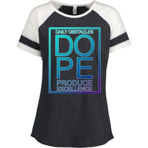 Daily Obstacles Produce Excellence DOPE Enza Ladies Jersey Colorblock Tee