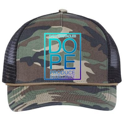 Daily Obstacles Produce Excellence DOPE Retro Rope Trucker Hat Cap