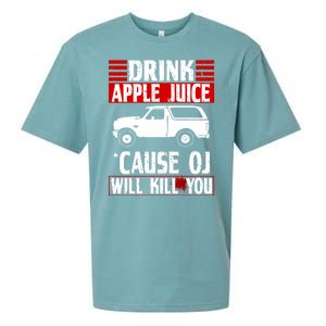 Drink Apple Juice Cause OJ Will Kill You Sueded Cloud Jersey T-Shirt