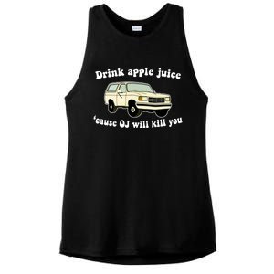 Drink Apple Juice Cause OJ Will Kill You Funny Ladies PosiCharge Tri-Blend Wicking Tank