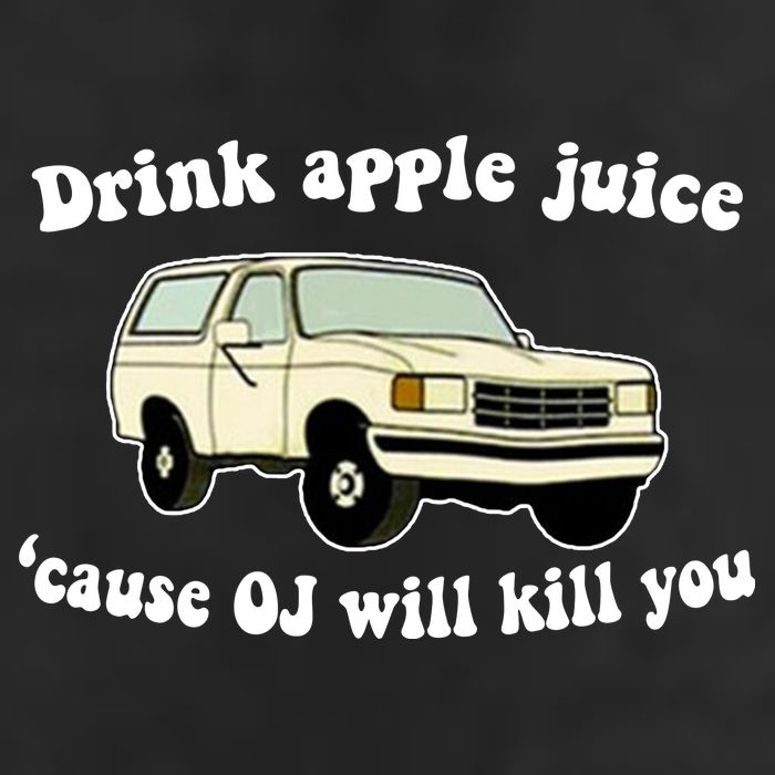 Drink Apple Juice Cause OJ Will Kill You Funny Adult Drive Performance Visor