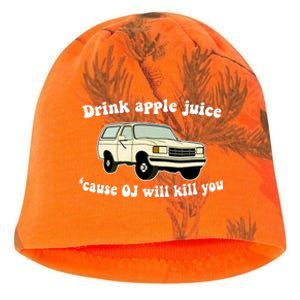 Drink Apple Juice Cause OJ Will Kill You Funny Kati - Camo Knit Beanie