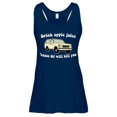 Drink Apple Juice Cause OJ Will Kill You Funny Ladies Essential Flowy Tank