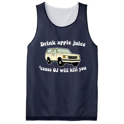 Drink Apple Juice Cause OJ Will Kill You Funny Mesh Reversible Basketball Jersey Tank