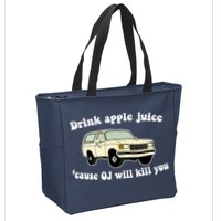 Drink Apple Juice Cause OJ Will Kill You Funny Zip Tote Bag