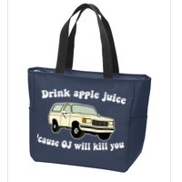 Drink Apple Juice Cause OJ Will Kill You Funny Zip Tote Bag