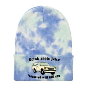 Drink Apple Juice Cause OJ Will Kill You Funny Tie Dye 12in Knit Beanie