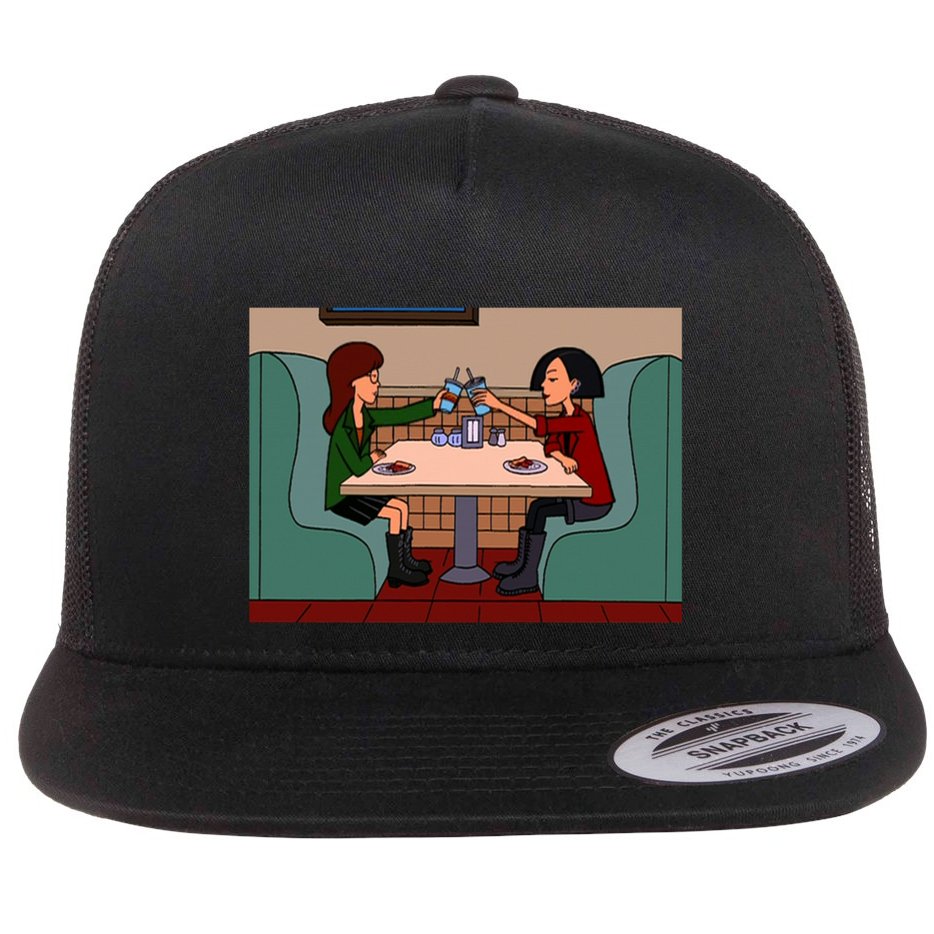 Daria And Jane Pizza Time Flat Bill Trucker Hat
