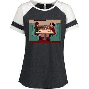 Daria And Jane Pizza Time Enza Ladies Jersey Colorblock Tee