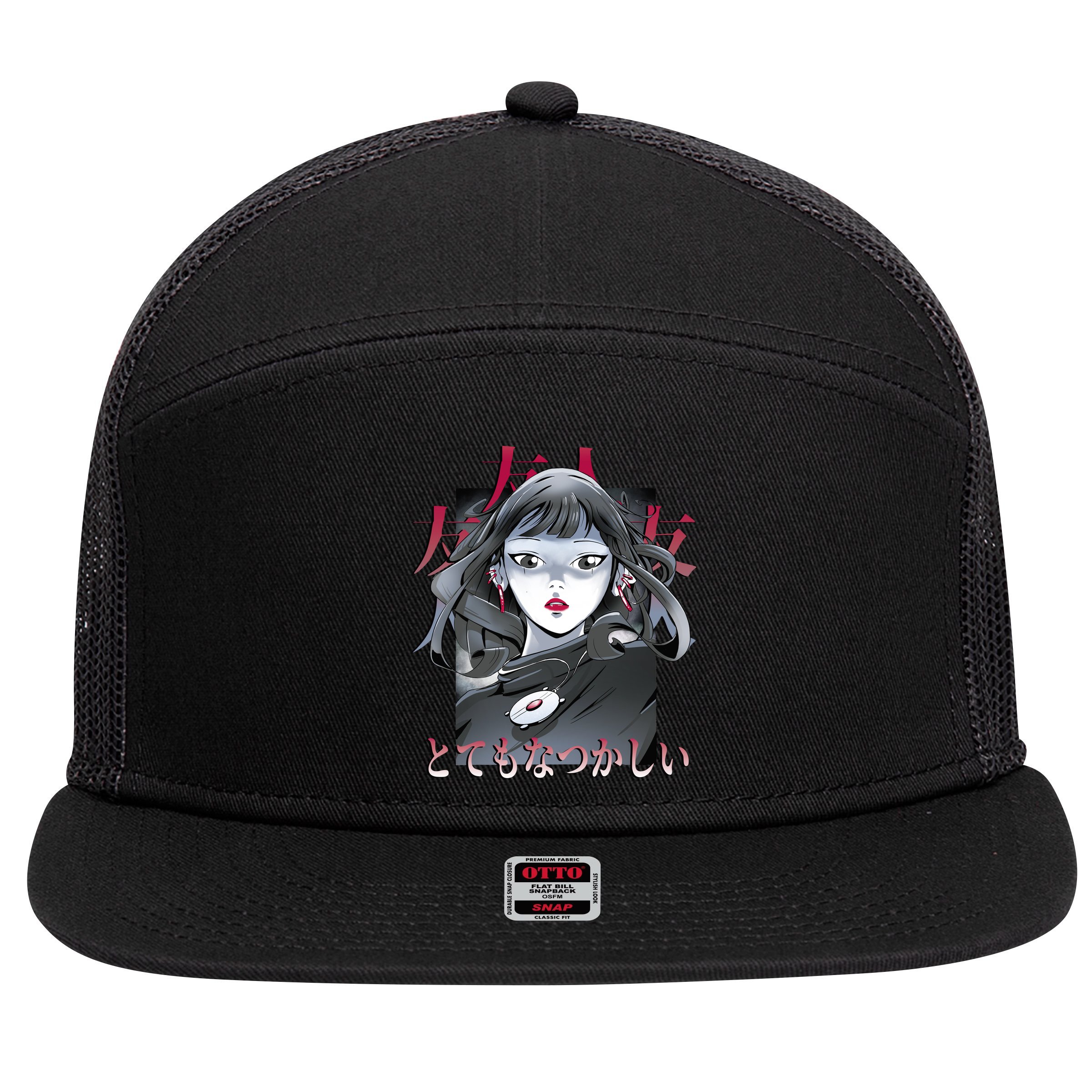 Dramatic Anime Japanese 7 Panel Mesh Trucker Snapback Hat