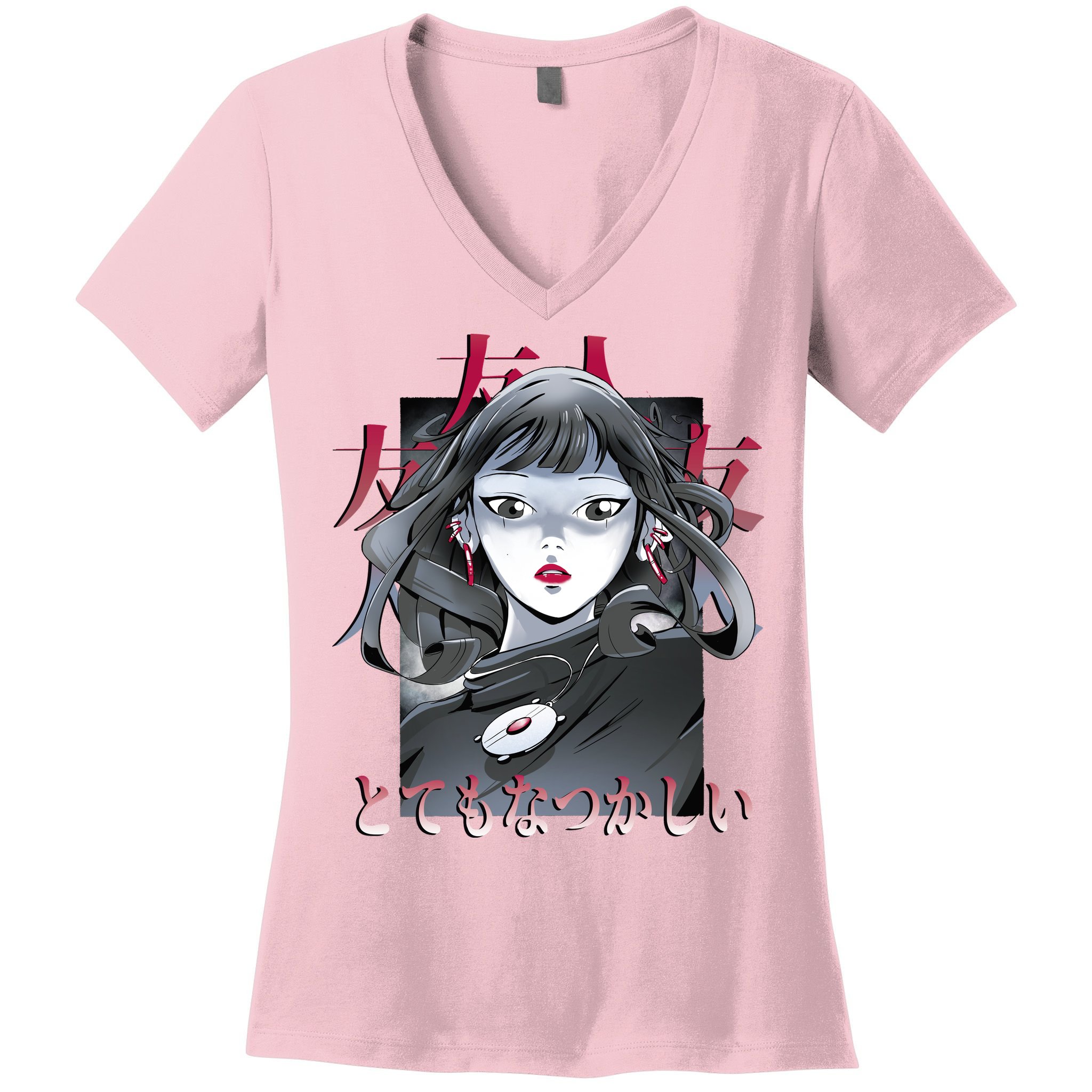 Dramatic Anime Japanese Women's V-Neck T-Shirt