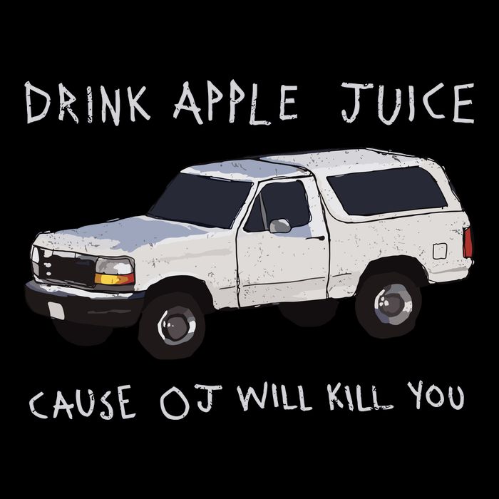Drink Apple Juice Cause Oj Will Kill You Drawstring Bag