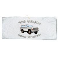 Drink Apple Juice Cause Oj Will Kill You Large Microfiber Waffle Golf Towel