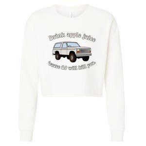 Drink Apple Juice Cause Oj Will Kill You Cropped Pullover Crew