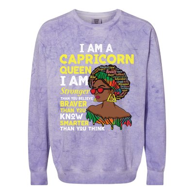 December And January Birthday Zodiac Sign Capricorn Queen Gift Colorblast Crewneck Sweatshirt