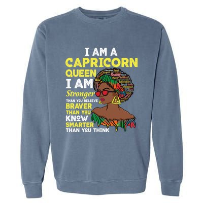 December And January Birthday Zodiac Sign Capricorn Queen Gift Garment-Dyed Sweatshirt