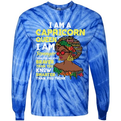 December And January Birthday Zodiac Sign Capricorn Queen Gift Tie-Dye Long Sleeve Shirt