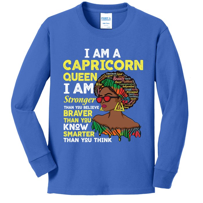 December And January Birthday Zodiac Sign Capricorn Queen Gift Kids Long Sleeve Shirt