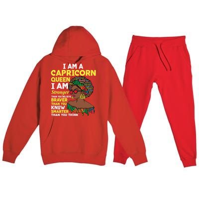 December And January Birthday Zodiac Sign Capricorn Queen Gift Premium Hooded Sweatsuit Set