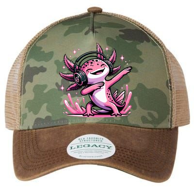 Dabbing Axolotl Kawaii Cute Axolotl Gaming Legacy Tie Dye Trucker Hat
