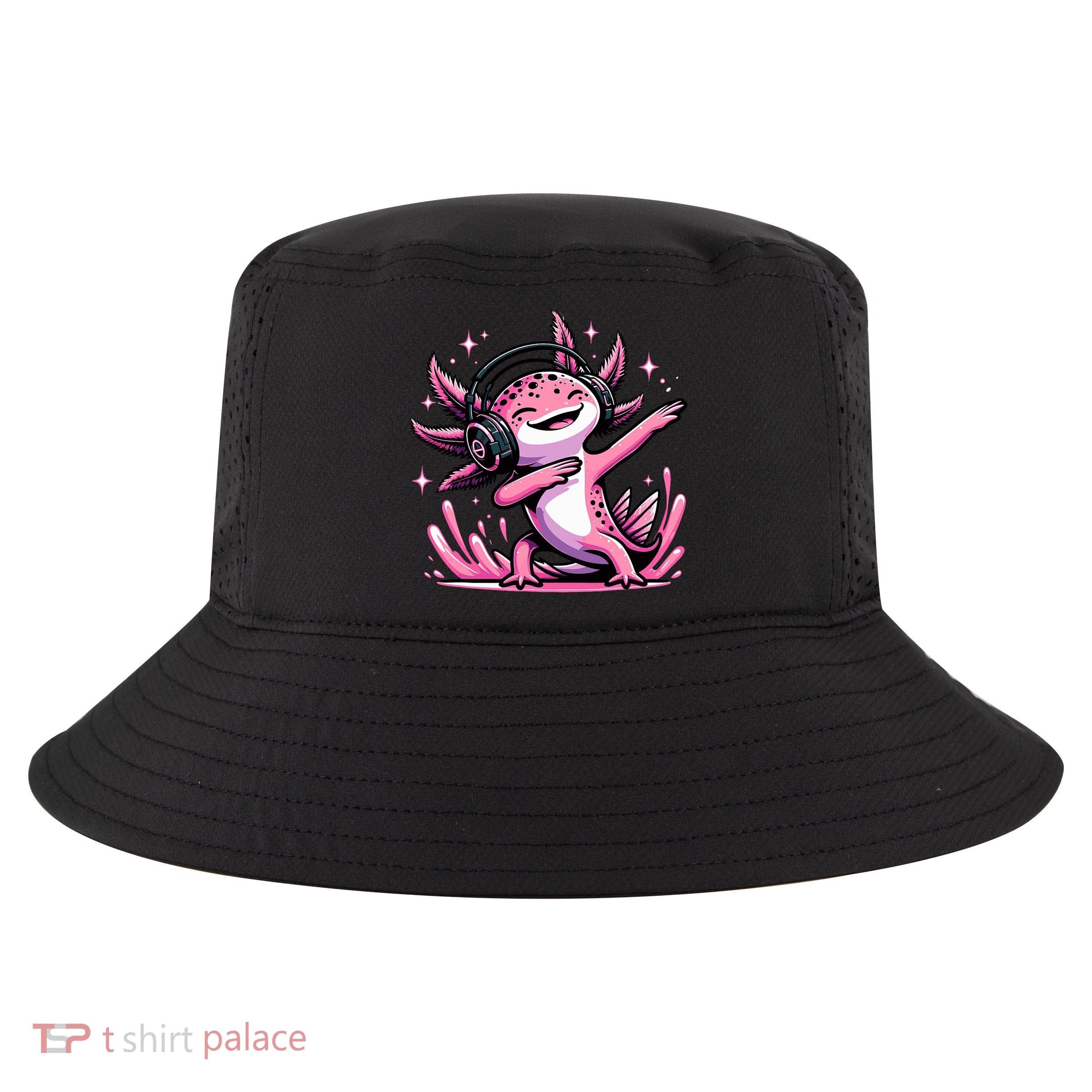 Dabbing Axolotl Kawaii Cute Axolotl Gaming Cool Comfort Performance Bucket Hat