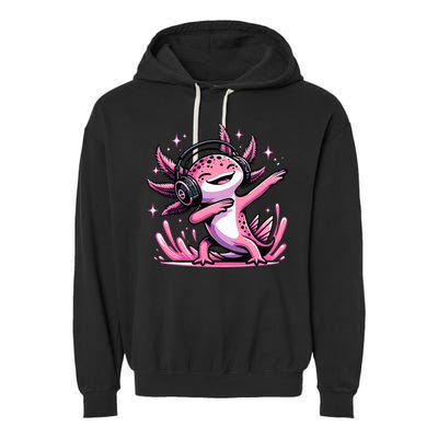 Dabbing Axolotl Kawaii Cute Axolotl Gaming Garment-Dyed Fleece Hoodie