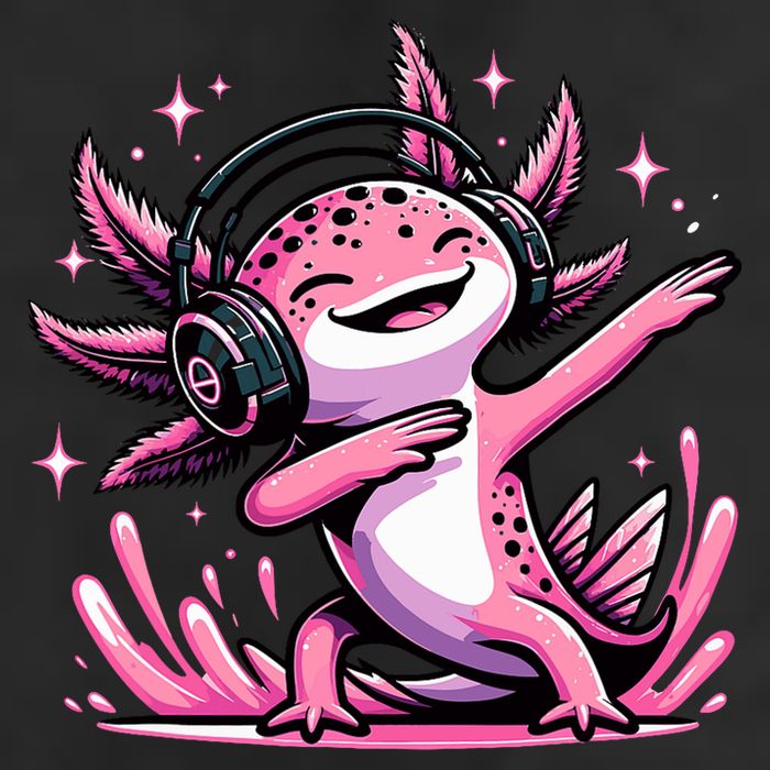 Dabbing Axolotl Kawaii Cute Axolotl Gaming 7 Panel Mesh Trucker Snapback Hat