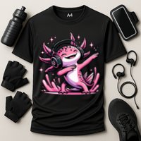 Dabbing Axolotl Kawaii Cute Axolotl Gaming Cooling Performance Crew T-Shirt