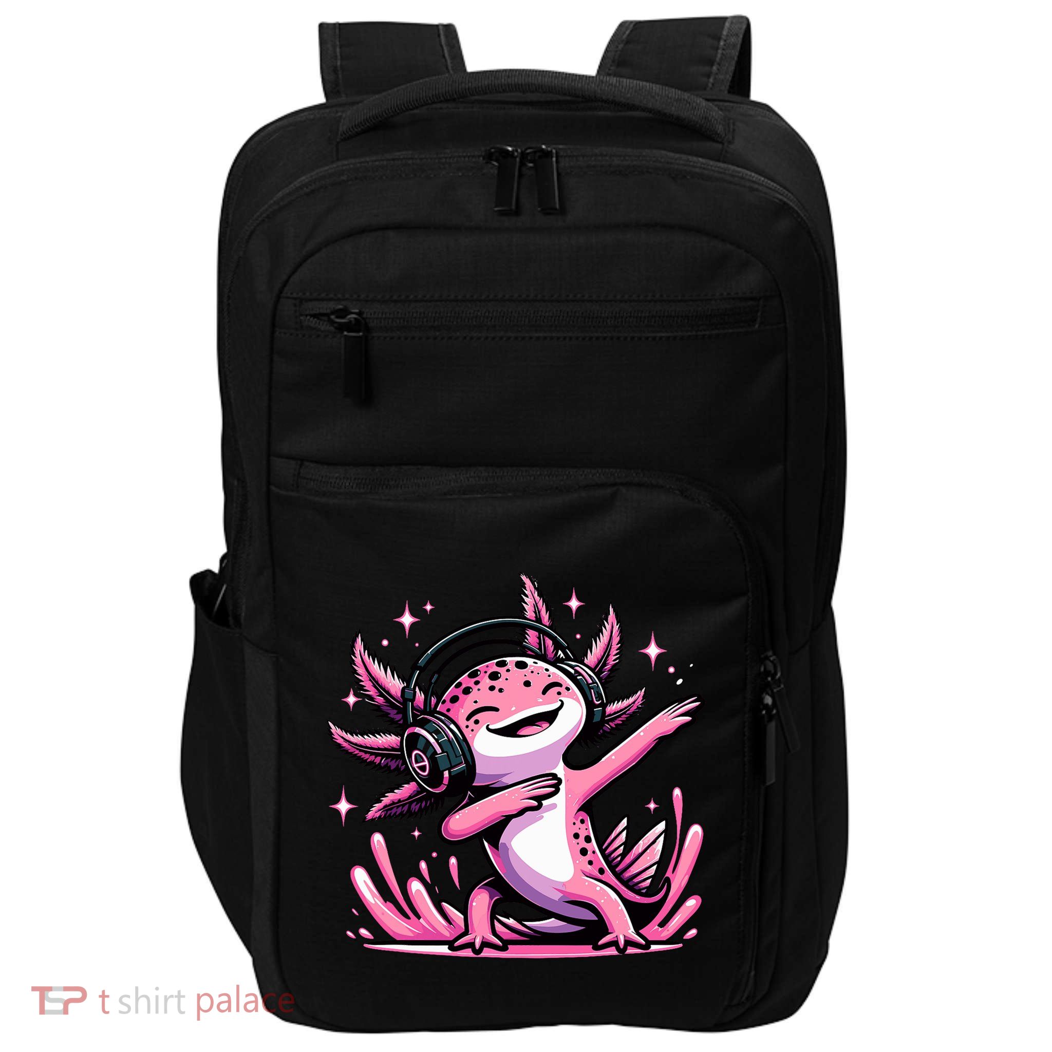 Dabbing Axolotl Kawaii Cute Axolotl Gaming Impact Tech Backpack