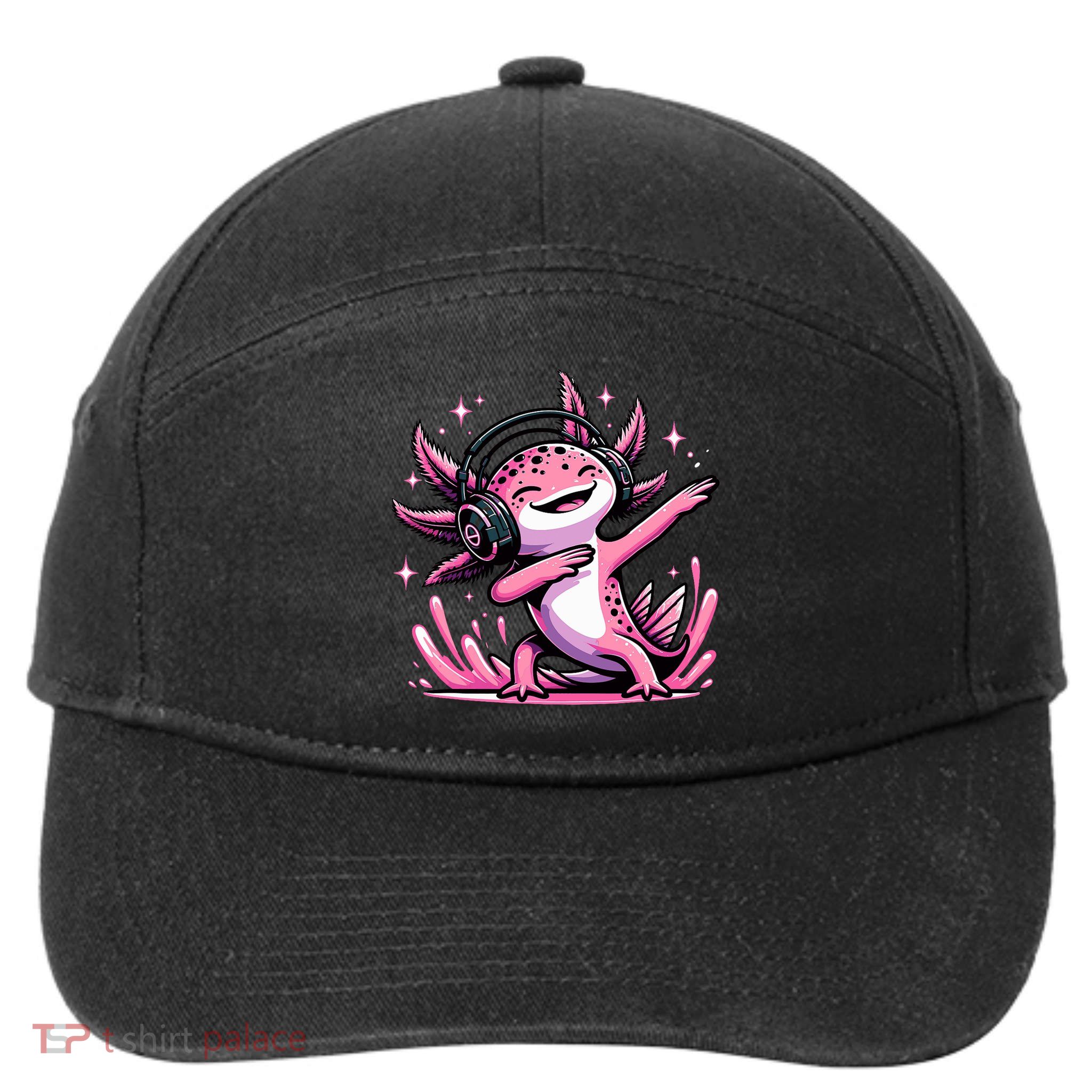 Dabbing Axolotl Kawaii Cute Axolotl Gaming 7-Panel Snapback Hat