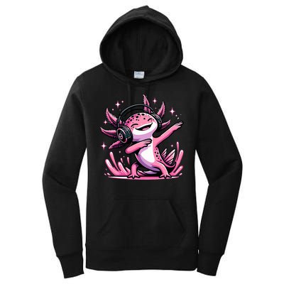 Dabbing Axolotl Kawaii Cute Axolotl Gaming Women's Pullover Hoodie