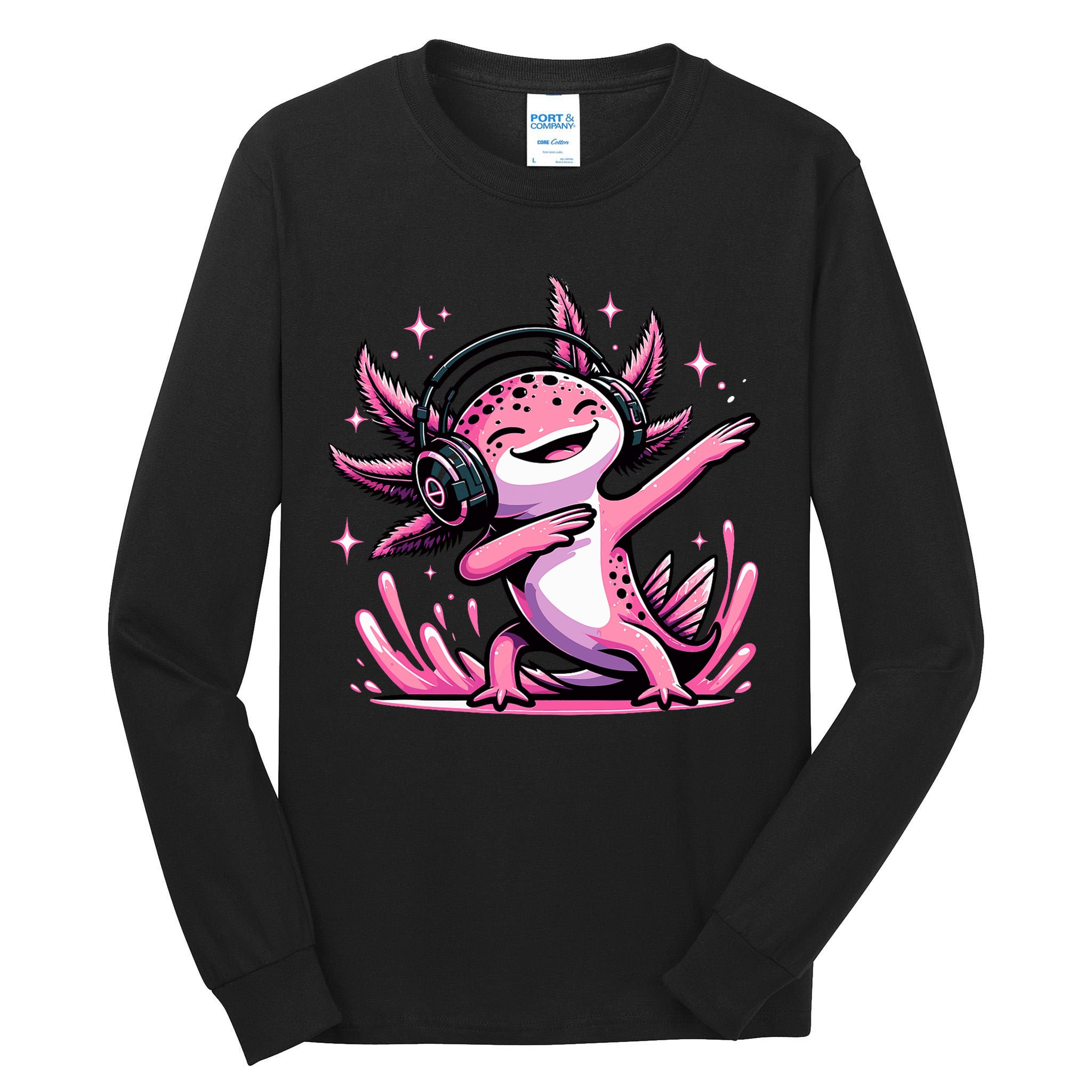 Dabbing Axolotl Kawaii Cute Axolotl Gaming Tall Long Sleeve T-Shirt