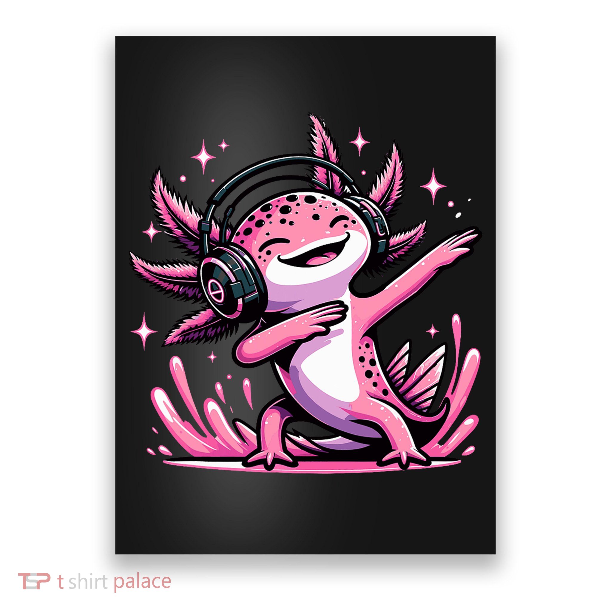 Dabbing Axolotl Kawaii Cute Axolotl Gaming Poster