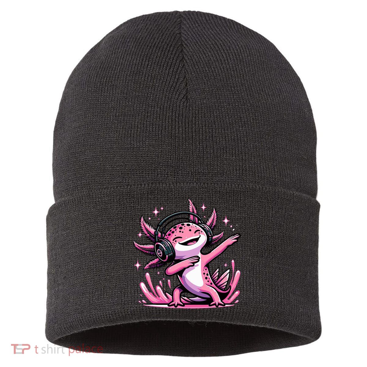 Dabbing Axolotl Kawaii Cute Axolotl Gaming Sustainable Knit Beanie