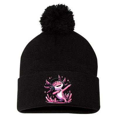 Dabbing Axolotl Kawaii Cute Axolotl Gaming Pom Pom 12in Knit Beanie