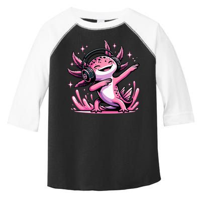 Dabbing Axolotl Kawaii Cute Axolotl Gaming Toddler Fine Jersey T-Shirt