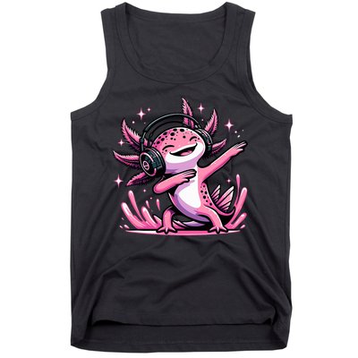 Dabbing Axolotl Kawaii Cute Axolotl Gaming Tank Top