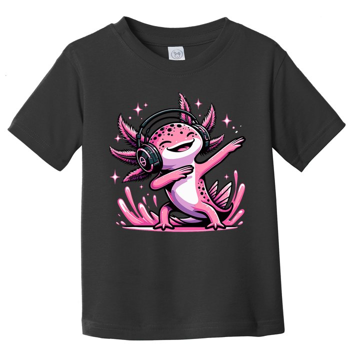 Dabbing Axolotl Kawaii Cute Axolotl Gaming Toddler T-Shirt