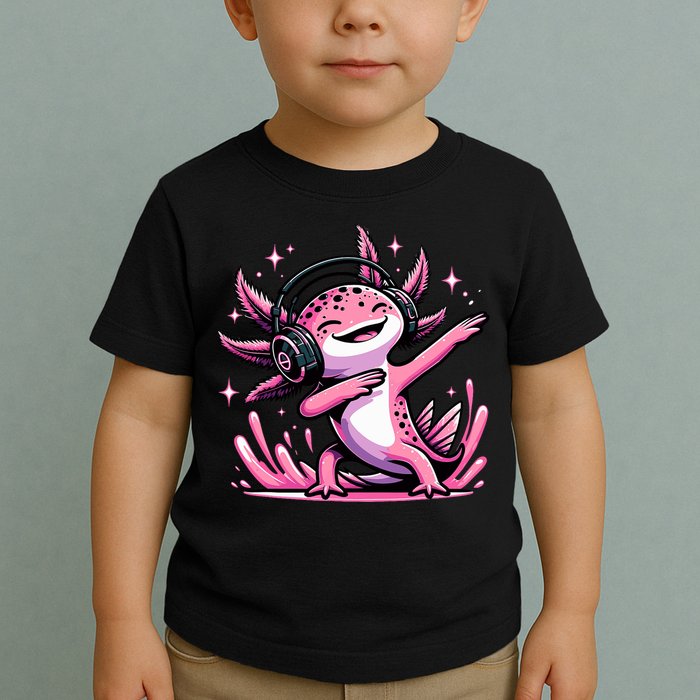Dabbing Axolotl Kawaii Cute Axolotl Gaming Toddler T-Shirt