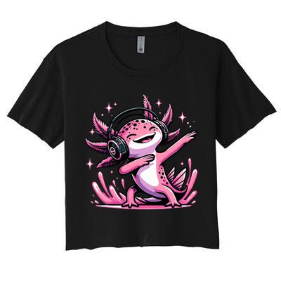 Dabbing Axolotl Kawaii Cute Axolotl Gaming Crop Top