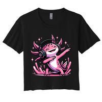 Dabbing Axolotl Kawaii Cute Axolotl Gaming Women's Crop Top Tee