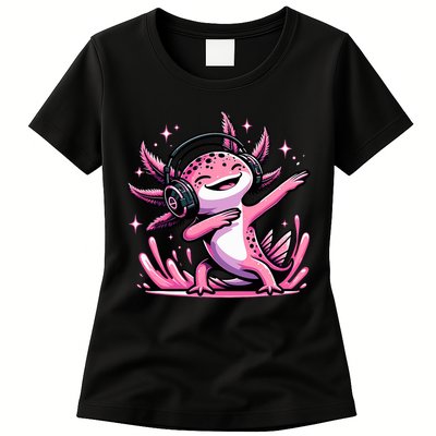 Dabbing Axolotl Kawaii Cute Axolotl Gaming Womens T-Shirt