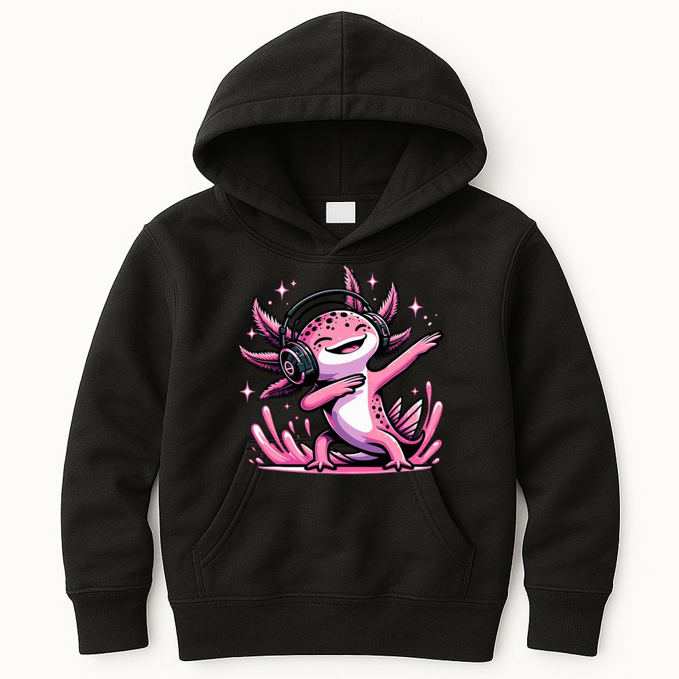 Dabbing Axolotl Kawaii Cute Axolotl Gaming Kids Hoodie