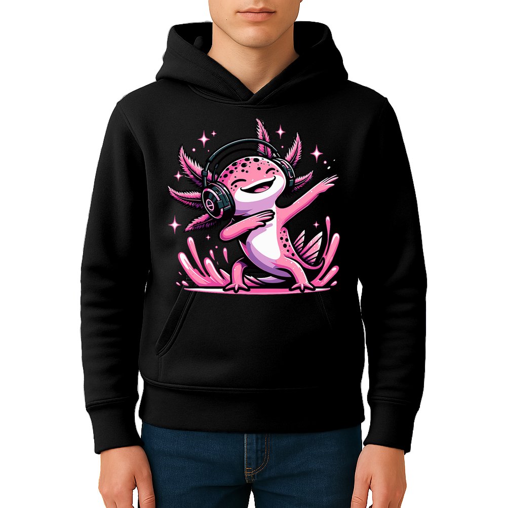 Dabbing Axolotl Kawaii Cute Axolotl Gaming Kids Hoodie
