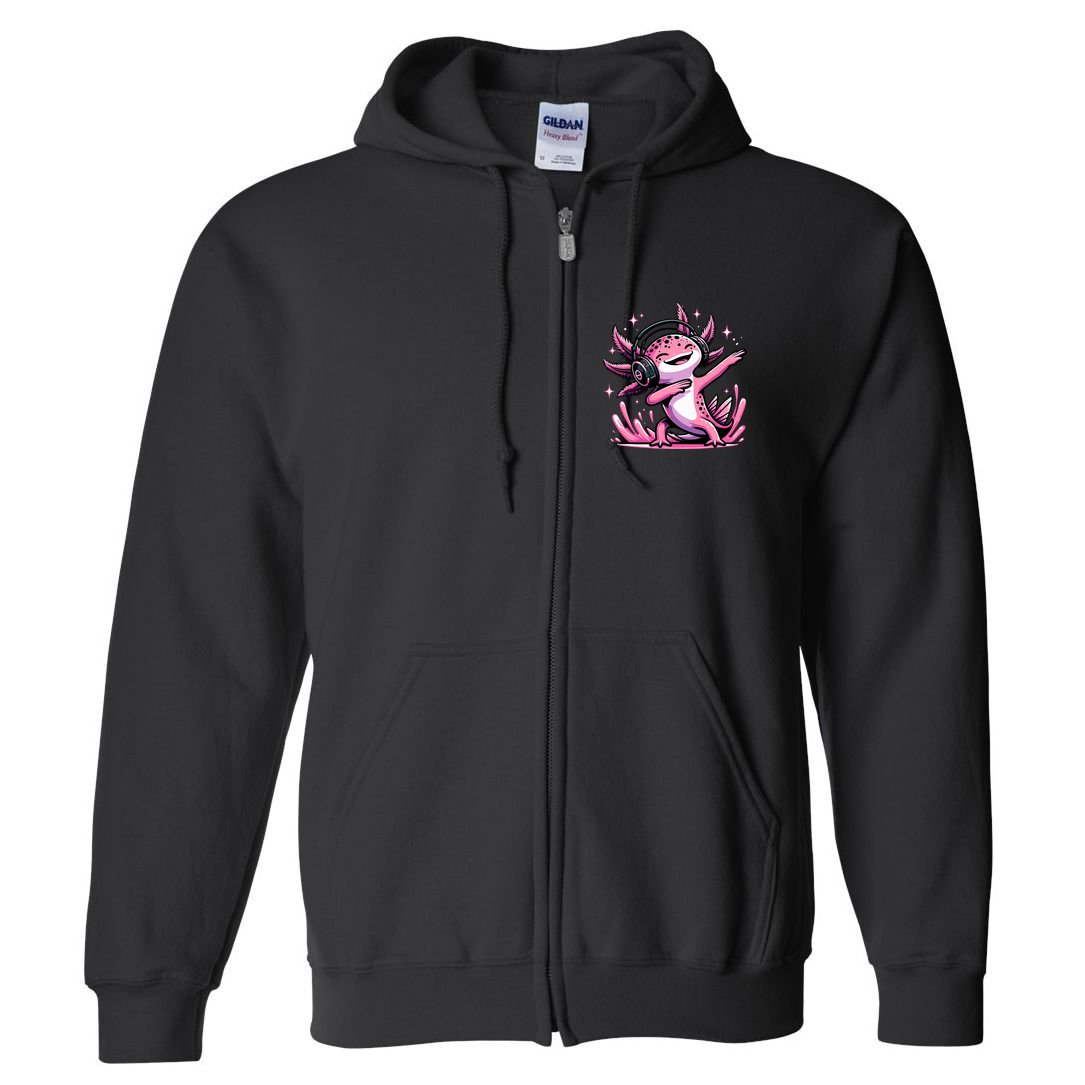 Dabbing Axolotl Kawaii Cute Axolotl Gaming Full Zip Hoodie