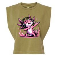 Dabbing Axolotl Kawaii Cute Axolotl Gaming Garment-Dyed Women's Muscle Tee
