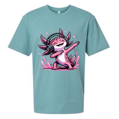 Dabbing Axolotl Kawaii Cute Axolotl Gaming Sueded Cloud Jersey T-Shirt