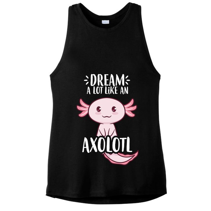 Dream A Lot Like An Axolotl Ladies PosiCharge Tri-Blend Wicking Tank