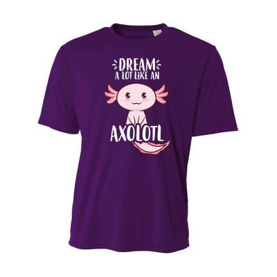 Dream A Lot Like An Axolotl Youth Performance Sprint T-Shirt
